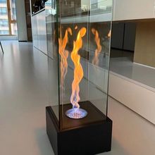 北欧ins风小壁炉酒精燃烧器真火无烟装饰铁艺加粗户外野营取暖炉