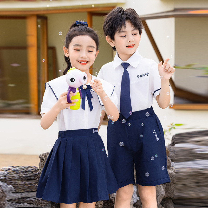 幼兒園園服夏裝英倫學院風兒童校服套裝小學生班服夏季畢業照服