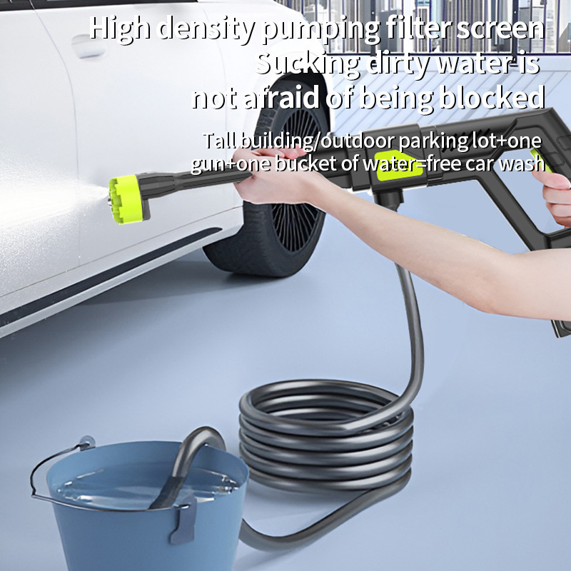 La nueva pistola de lavado de autos transfronteriza de Amazon, pistola de agua de alta presión para el hogar, batería de litio, pistola de agua de lavado de autos inalámbrica portátil de alto voltaje image 2
