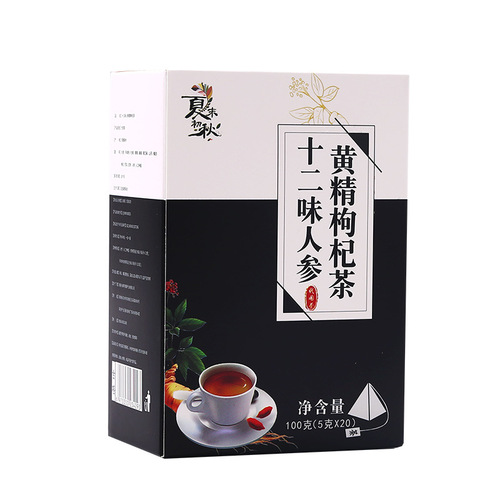 5g*10 packs of twelve-flavored ginseng, polygonatum, wolfberry tea, men’s health herbal tea, eight-treasure combination triangle pack