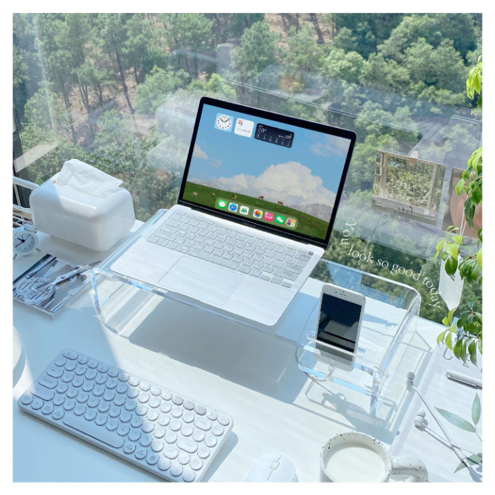 Computer Heightening Monitor Stand Office Desk Storage Acrylic U-Shaped Shelf Ins Laptop