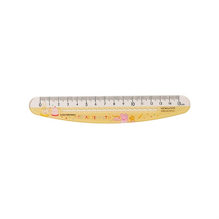 15cm 곡선 파 통치자 노란색