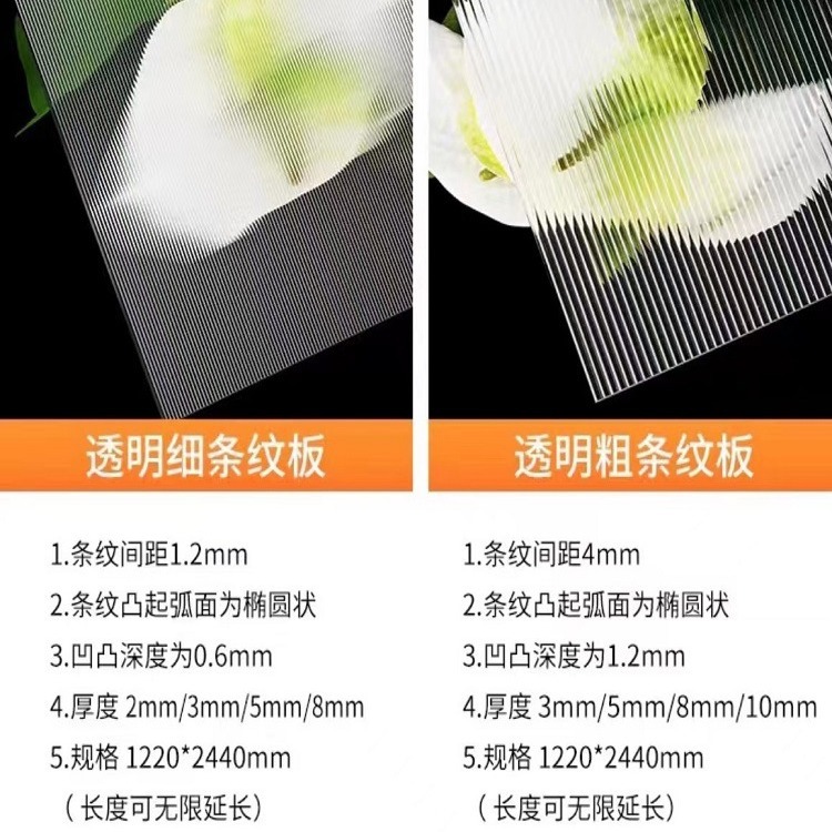 长虹亚克力板粗细宽条纹磨砂水波纹石头纹有机玻璃隔断展示盒批发