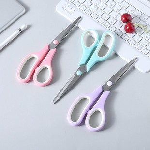 Color large small size stationery scissors student art handmade class scissors macaron color portable scissors office supplies