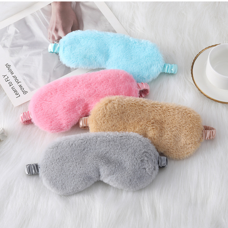 Plush Rabbit Fur Autumn And Winter Comfortable Skin-friendly Shading Sleep Eye Mask display picture 1