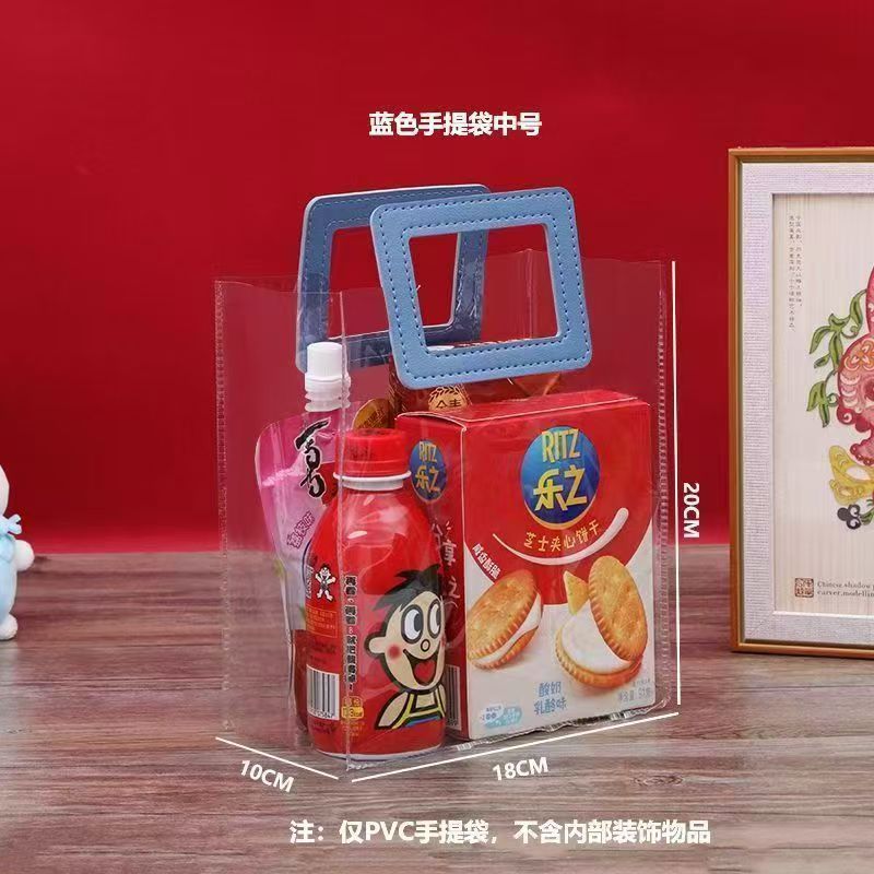 Bolsa de PVC transparente, cuero grueso y duradero, moderna bolsa de almacenamiento impermeable para compras en el supermercado y artículos de aseo para viajes.