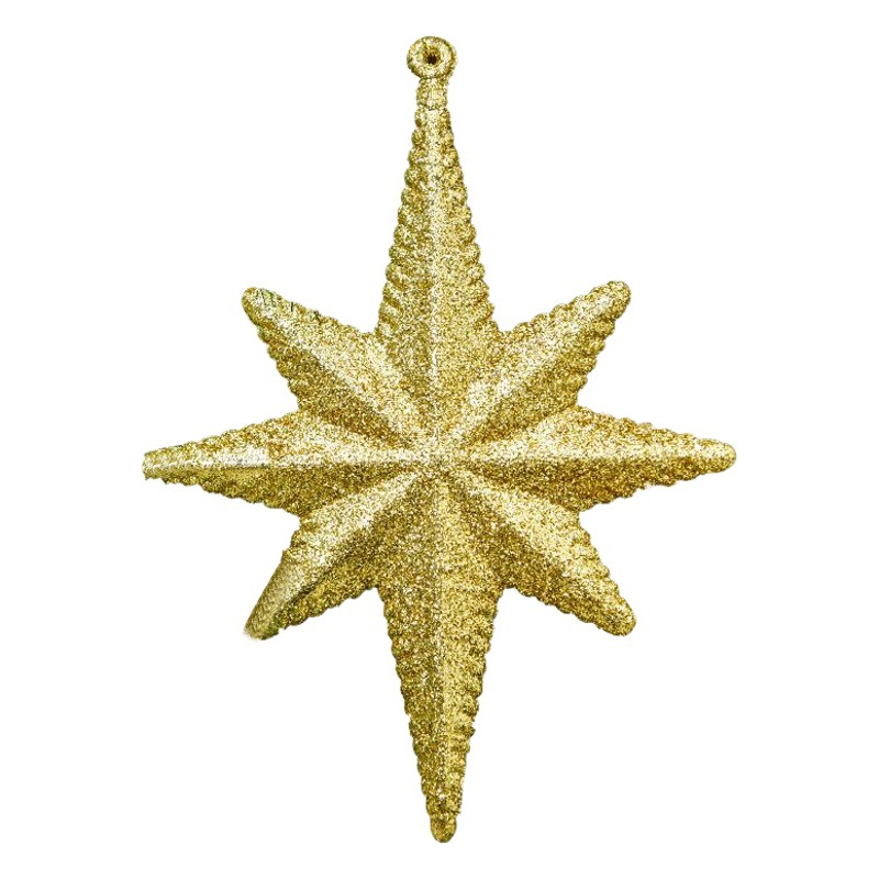 Nuevas decoraciones de Navidad pequeño colgante de brillo en polvo pegajoso Rosa estrella de cinco puntas arco pequeña joyería colgante de árbol de Navidad