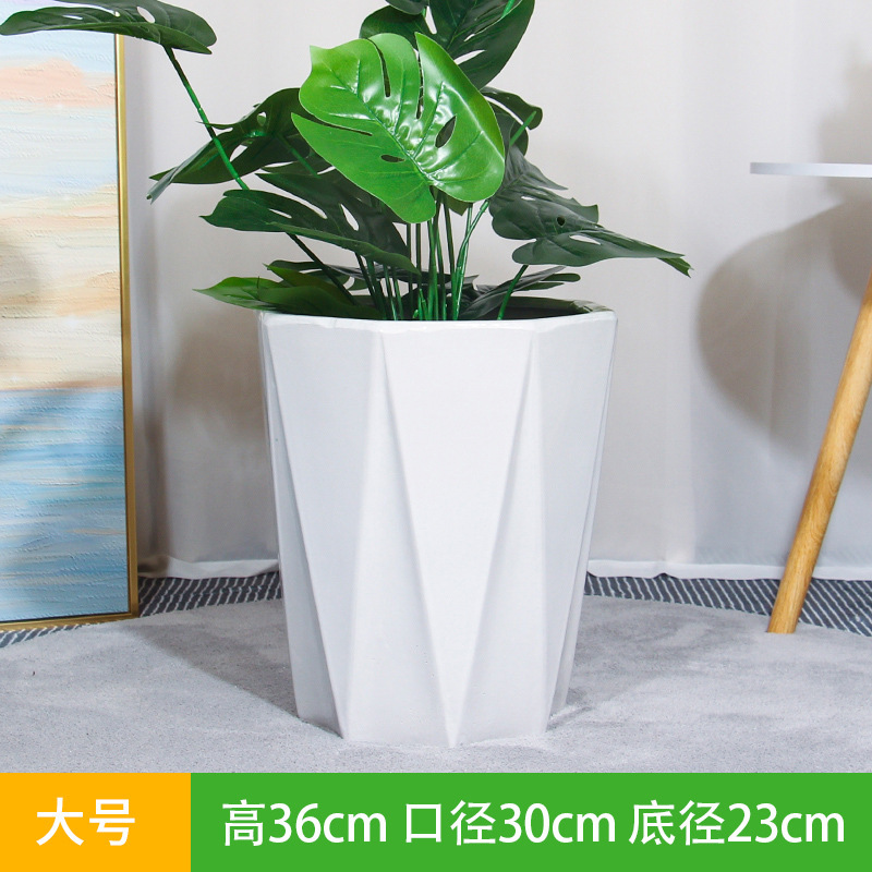 陶瓷花盆大口径简约特大号阳台家用落地绿植轻奢感视泡|undefined