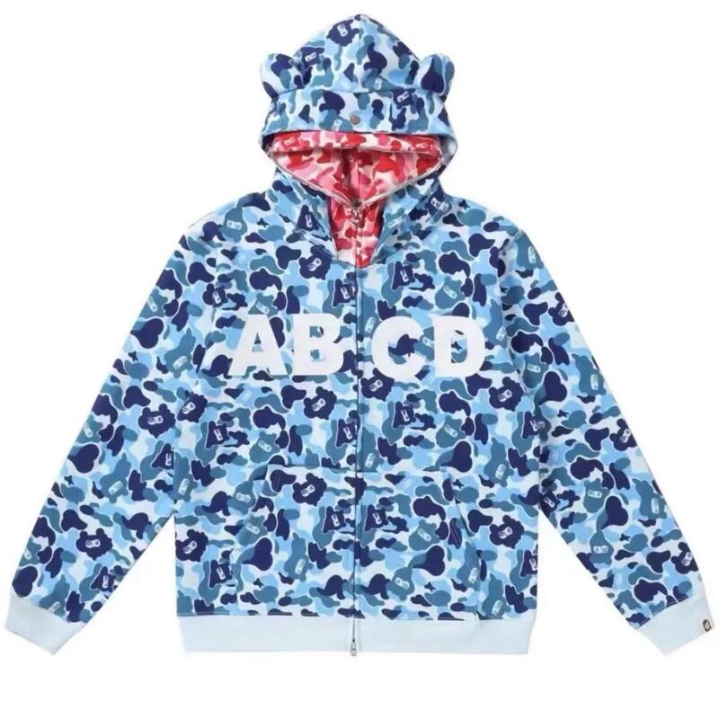 JOSEWONG Hooded Sweat Pink Purple Blue Red BAPE Street Trendy Men and Women Couple Casual Niche Ins Sweat