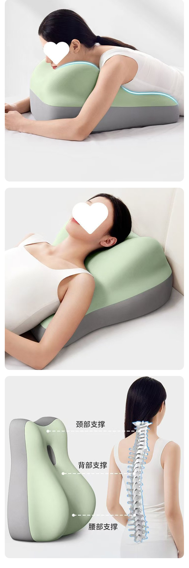 Universal Multifunctional Prone Sleeping Pillow, Bedside Prone Sleeping Artifact, Memory Foam Pillow, Prone Sleeping Pillow, Backrest for Intercourse, Bedside Cushion