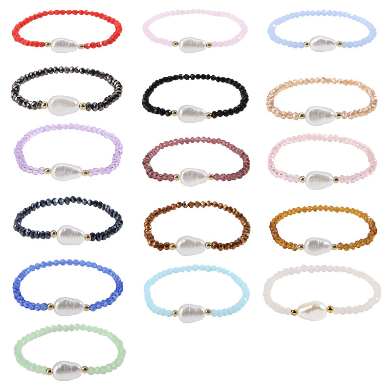 1 Piece Simple Style Geometric Glass Plating Unisex Bracelets