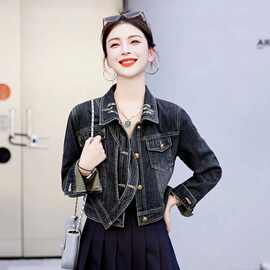 短款牛仔外套女2025春秋季新款韩版时尚洋气长袖炸街机车夹克上衣