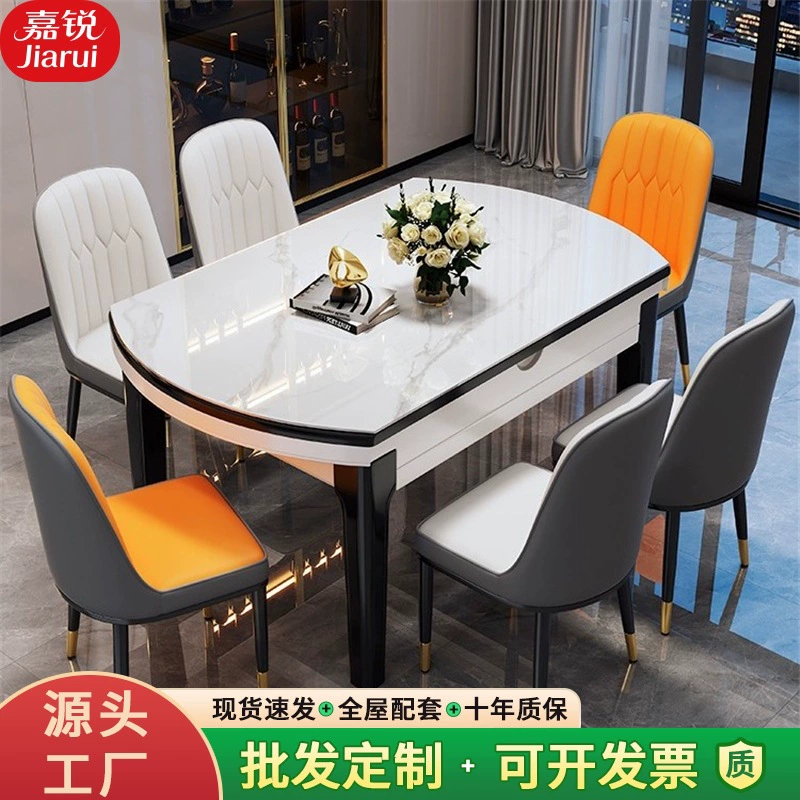 Комбинация обеденного стола и стула из каменной плиты убирающаяся складная домашняя столовая квадратная столовая