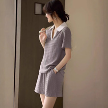 运动套装女夏季2024新款宽松韩版短袖休闲大码学生时尚两件套时尚