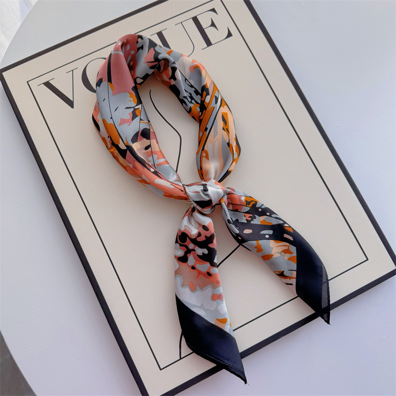 Bufandas de seda para mujeres primavera y otoño bufandas de moda para mujeres bufandas de cuello para maestros y empleados regalos de impresión de lujo ligero