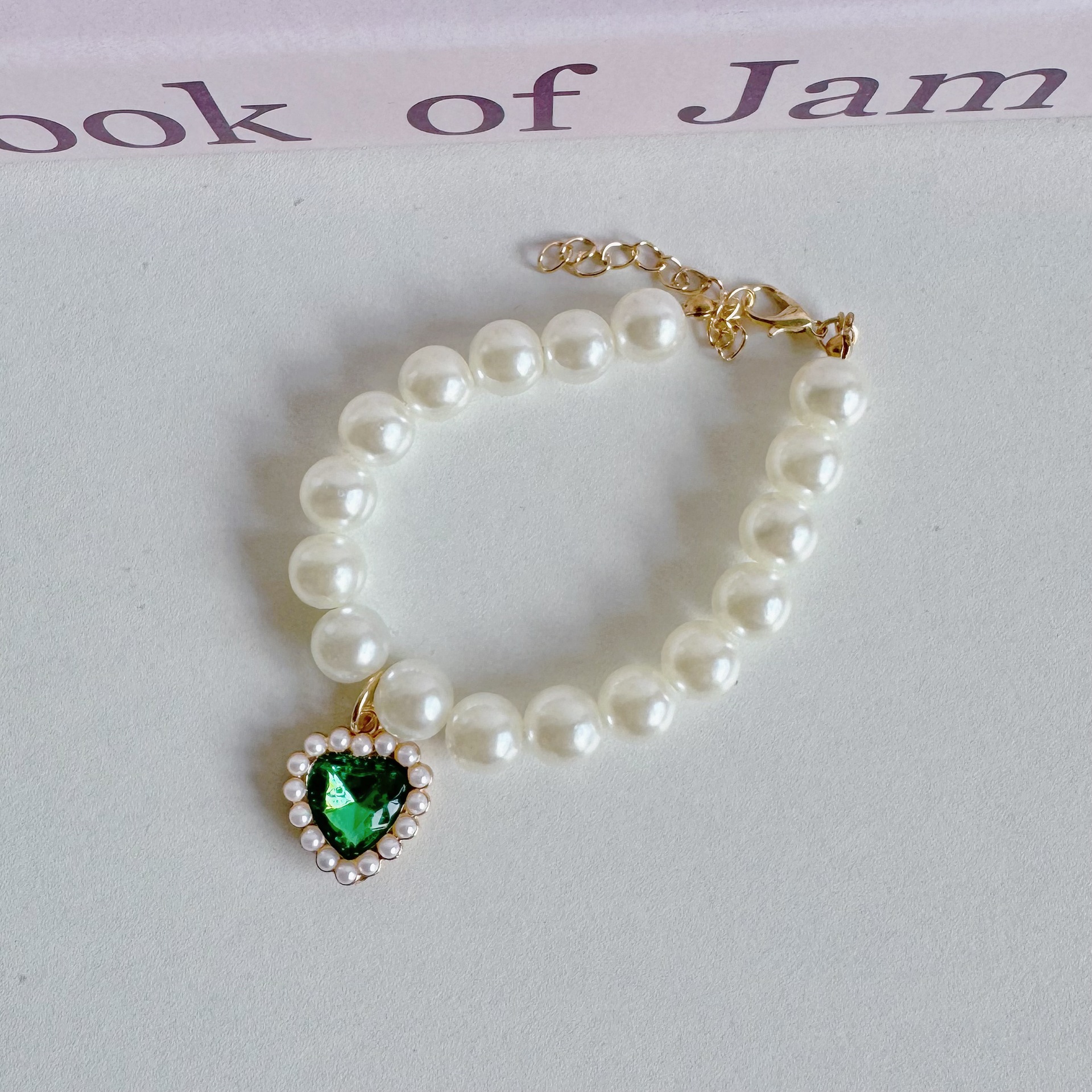 Collar para mascotas, gato, collar de perlas, collar de perro, collar, colgante de amor retro, adornos de cuello lindo para gatos y perros