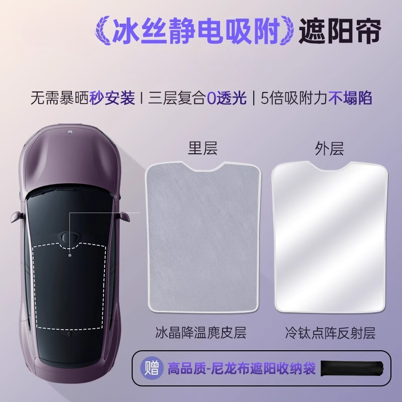适用于小米YU7/SU7全景天幕遮阳帘天窗冰晶ultra车顶防晒隔热用品|undefined