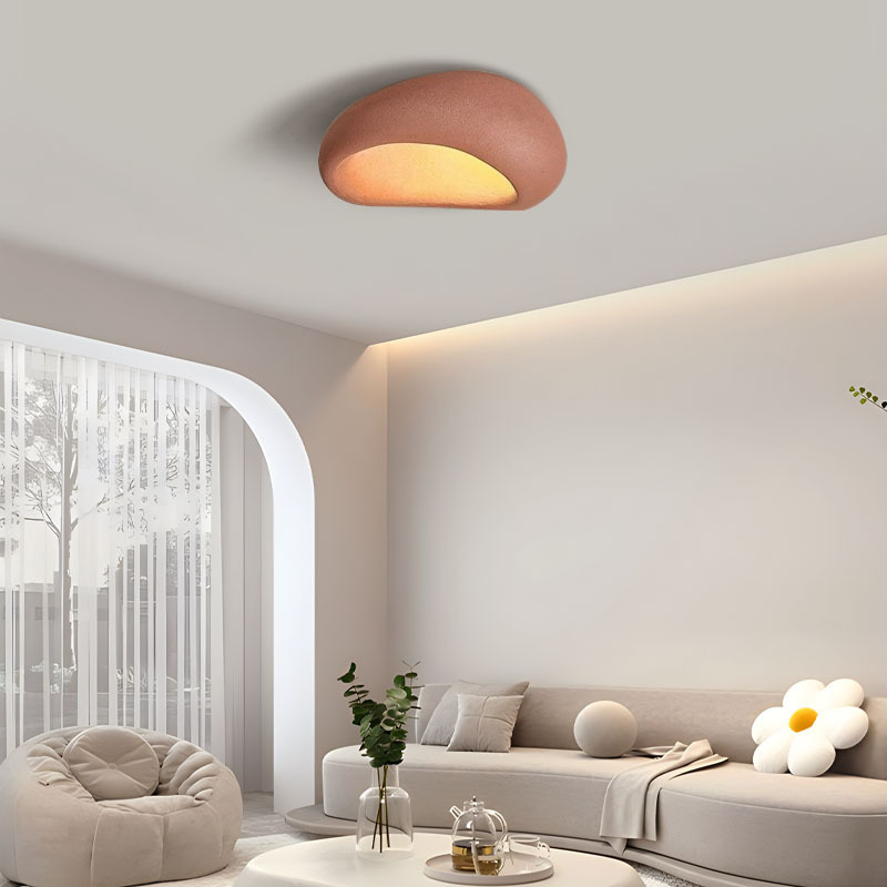 Lámparas de sala de estar comedor moderno japonés lámpara de techo silenciosa lámpara simple diseñador de lámparas de viento crema dormitorio lámpara de viento estudio