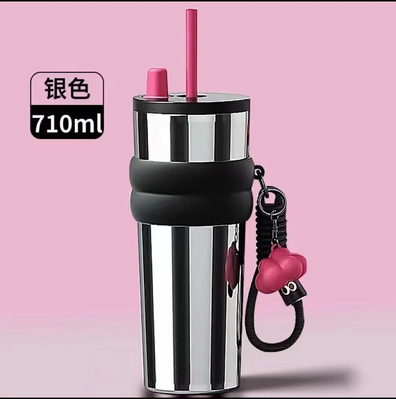 新しいグラデーションコーヒーストローカップ 316 ステンレス鋼真空断熱カップ屋外ポータブルロープコーヒーカップ|undefined