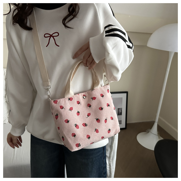 Canvas bag for women 2024 New large-capacity handbag, printed tote bag, niche design, artistic single-shoulder bag for work undefined