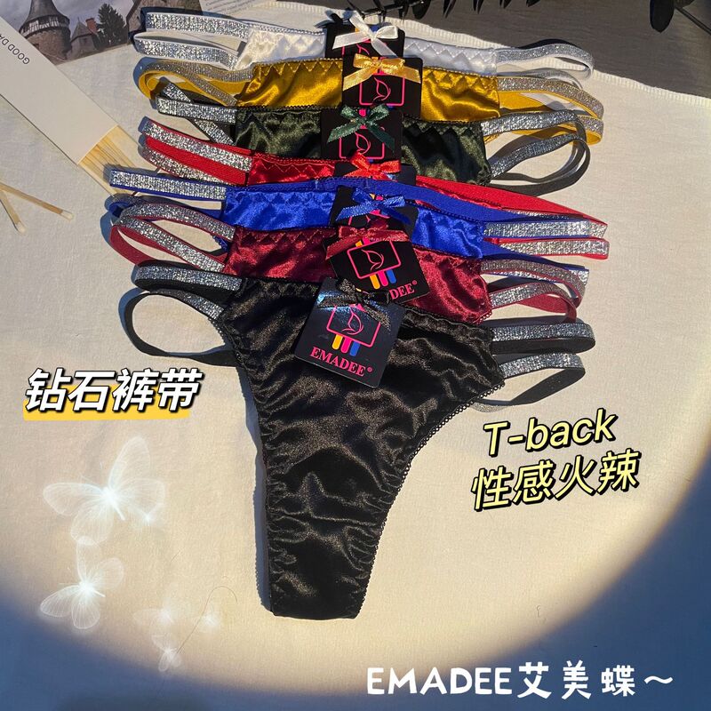 Ladies sexy underwear hot double diamond lace bow briefs Amazon foreign trade factory direct sales