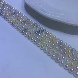 6.5-7日本Akoya糖果色项链皮面干净基本无瑕光滑细腻海水珠高品质