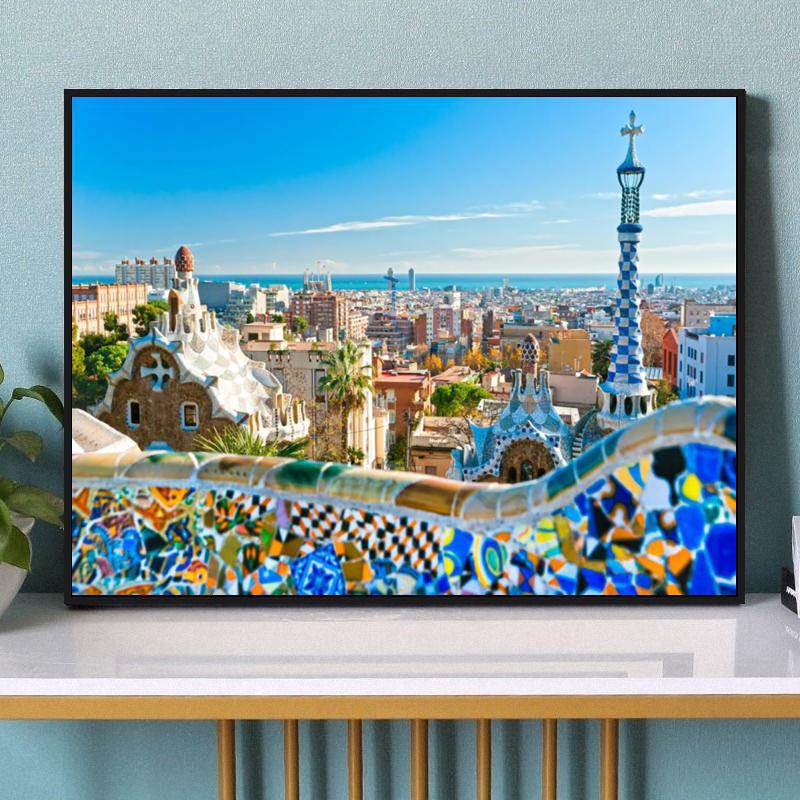 DIY pintura al óleo digital Comercio exterior Amazon ciudad neón Puerto paisaje transfronterizo entrega de una sola pieza al por mayor estación independiente