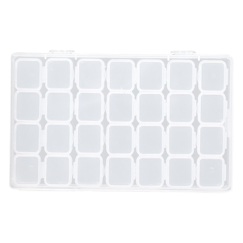Nail Art Jewelry Storage Box 28 Compartments Detachable Box Nail Drill Alloy Drill Small Accessories Plastic Empty Box Tools Wholesale