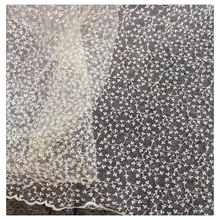 网布白色水溶小花蕾丝绣花面料 女装连衣裙装饰布 台布 箱包布料