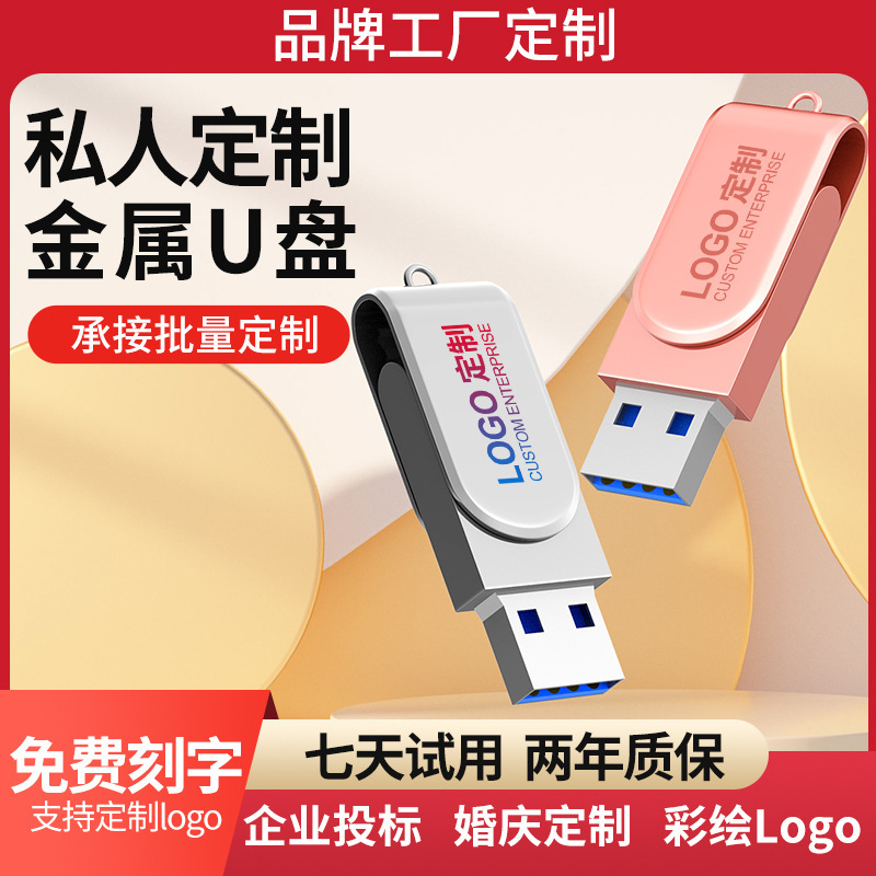 Mini Chubby USB Flash Drive 32g Music USB Flash Drive 8g 16g Metal Rotating 4g Engraved Logo Production 64g Flash Drive