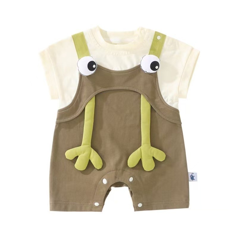 夏の新しい半袖ジャンプスーツ、男の子用の薄いジャンプスーツ、新生児用のベビー服|undefined