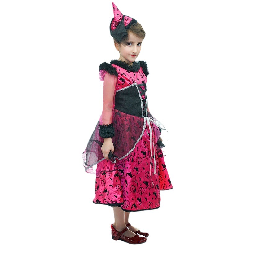 Los niños de Halloween bruja femenina juego de rol traje de fiesta niñas bruja falda traje de rendimiento de etapa