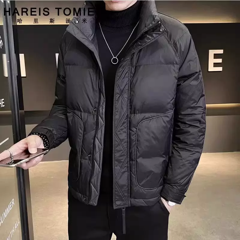 冬季立领羽绒服男2025新款潮流帅气加厚保暖冬装男士外套工厂批发