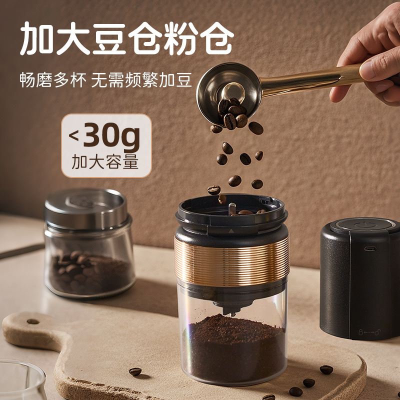 Chigao molino de granos eléctrico doméstico molino de granos de café pequeño molino de granos de café automático portátil molino de ajuste de grosor