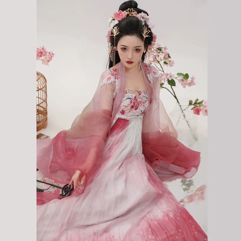 Hanfu леди новый продукт ханьцзы юбка для взрослых ханьфу подлинная женская вышитая рубашка с большими рукавами