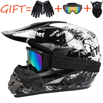 Motosiklet kaskı (dəbilqə) – Beach Bike Helmets, Youth Mountain - white-floral-pattern-comes-with-goggles-gloves-and-a-face-shield-s