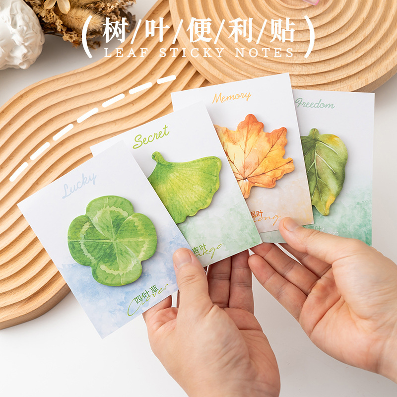 Creative leaves post-it notes shaped small fresh n times with sticky office memo stickers message notes
