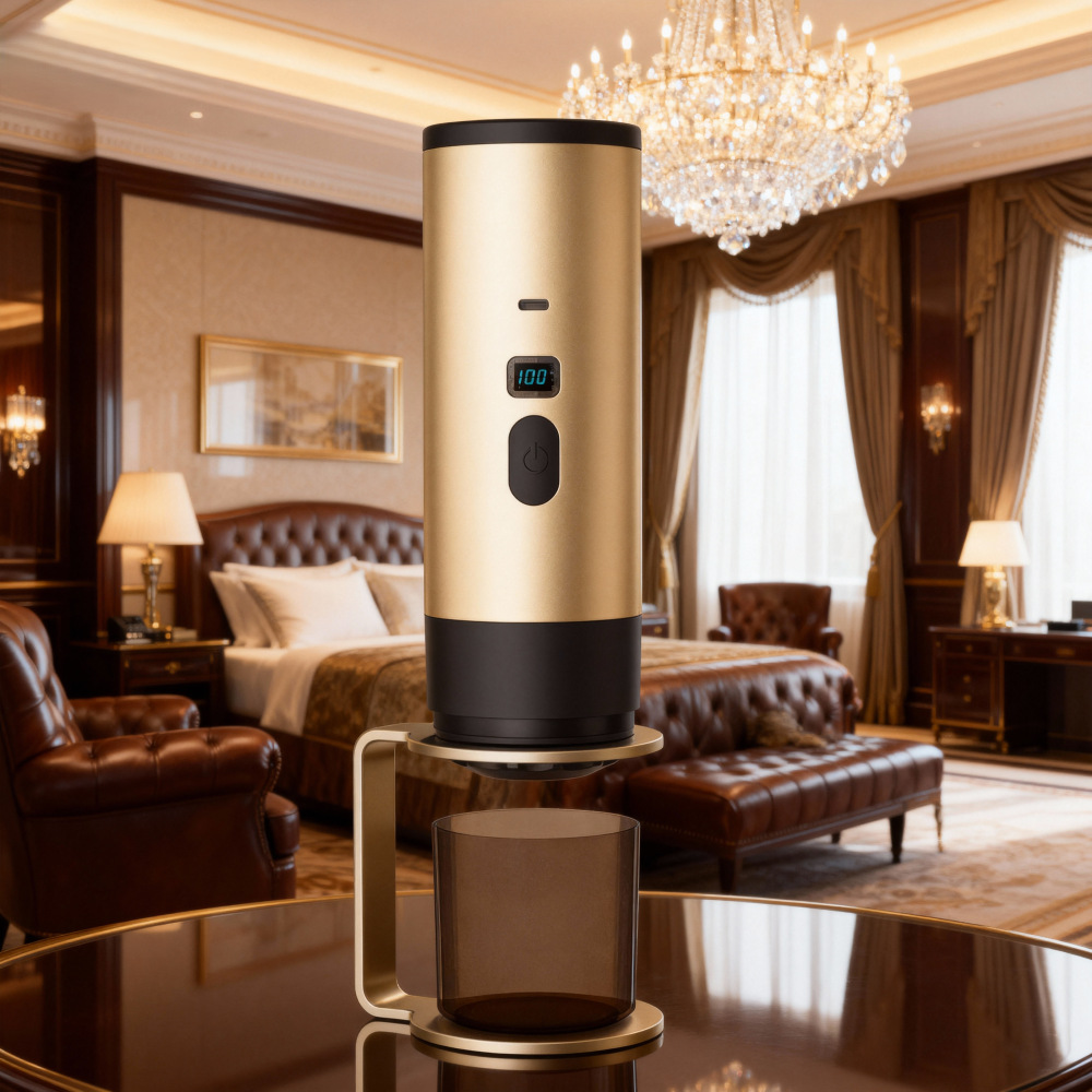 Portable Digital Display Capsule Coffee Machine Outdoor Camping Car Home Mini Espresso Fully Automatic