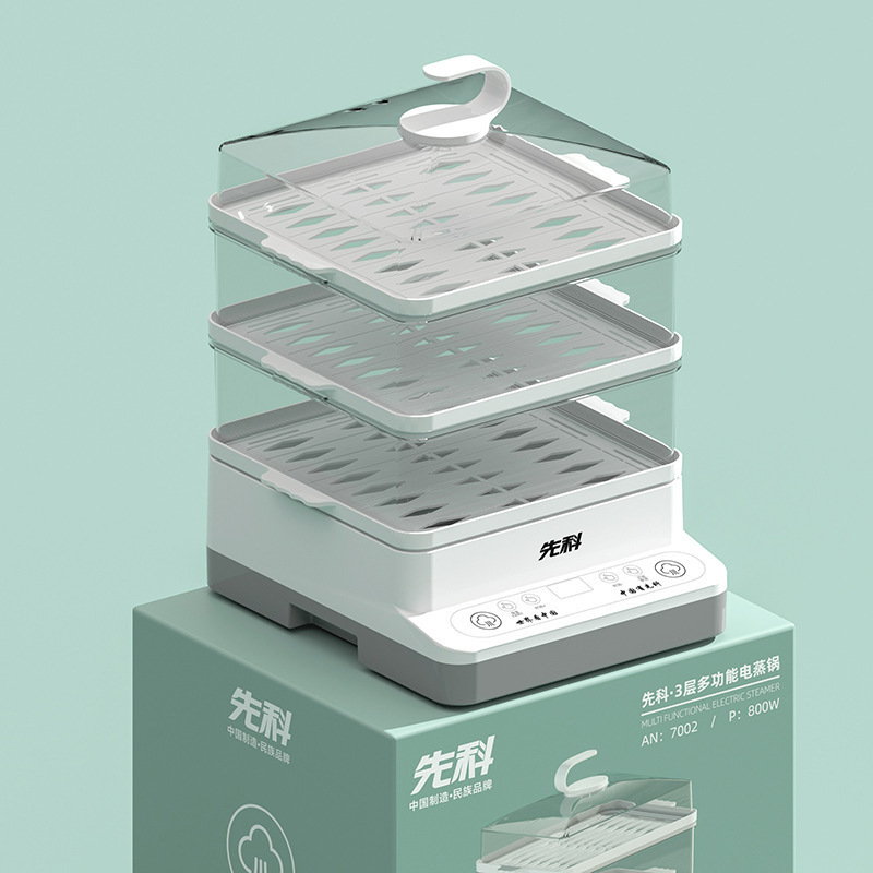 先科多機能電気蒸し器家庭用知能予約電気蒸し器三層大容量自動停電朝食機|undefined