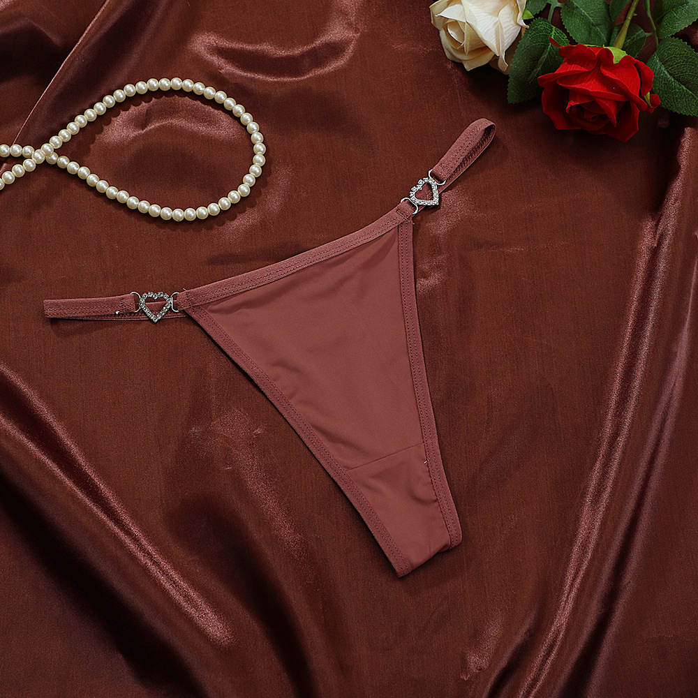 Solid Color Breathable Low Waist Thong Panties display picture 10
