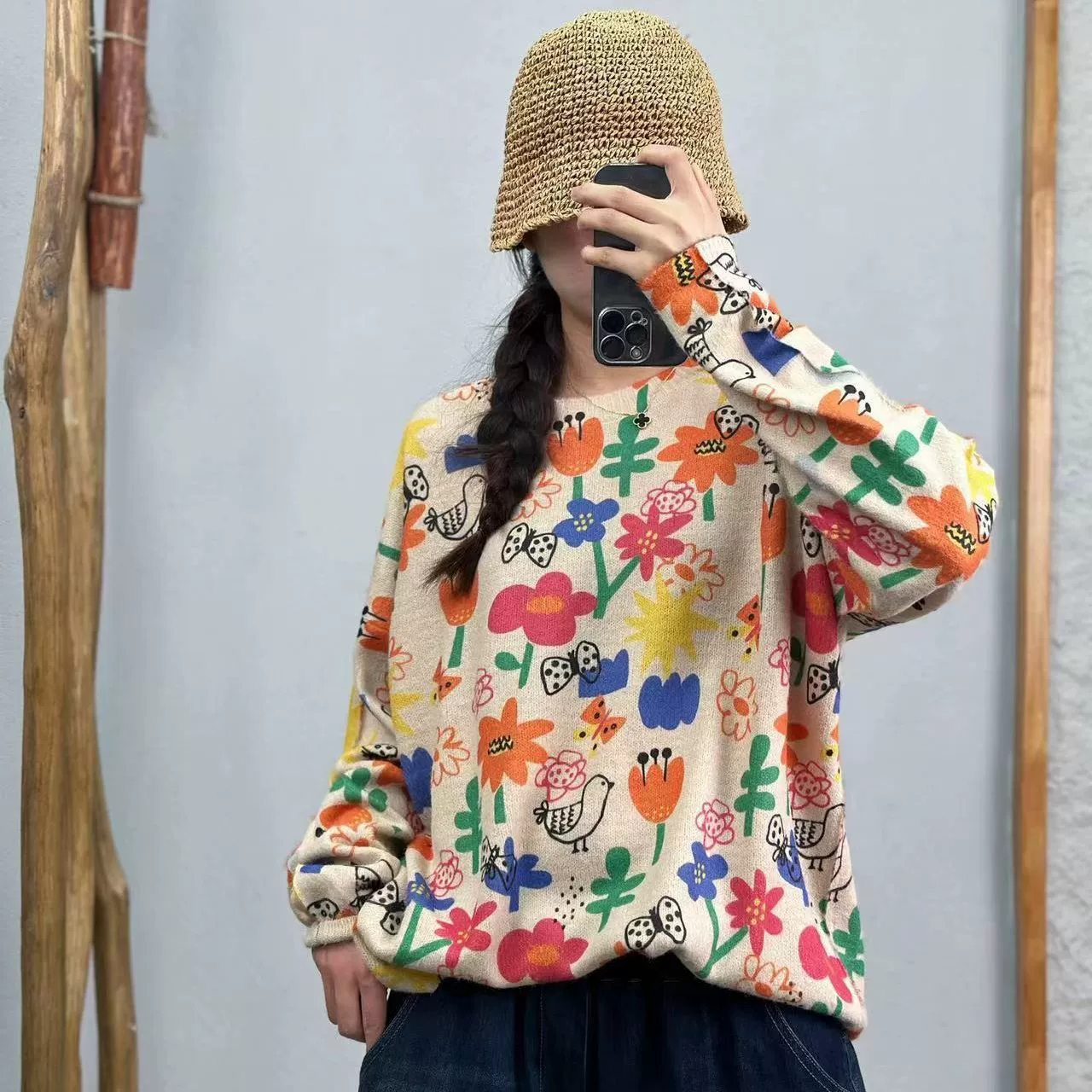 Женский свитер с принтом, пуловер, новинка осени 2025, корейский стиль, высококачественный женский топ с круглым вырезом, теплый, из вельвета под норку, оптом.