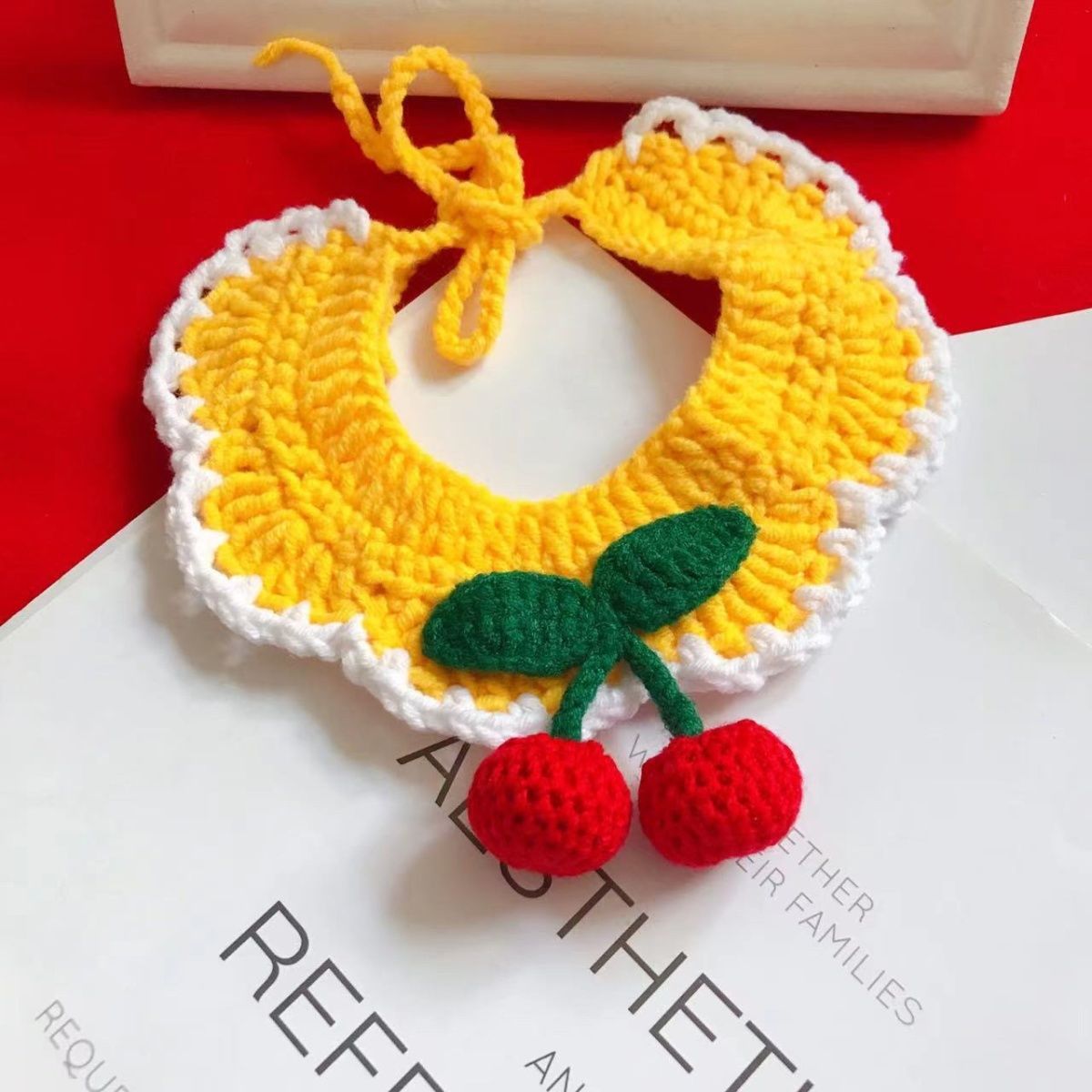 Sweet Knit Cherry Pet Scarf display picture 4