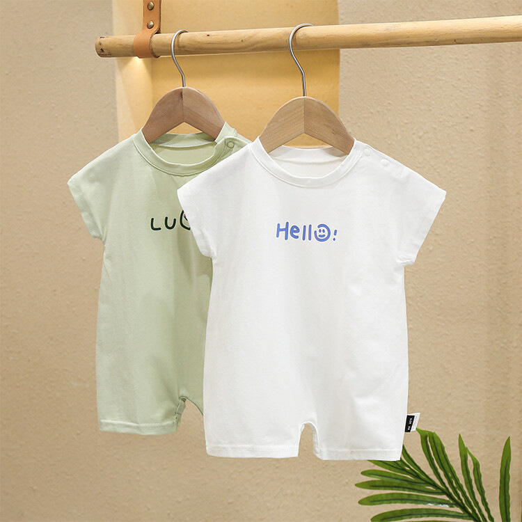 ins Style Internet Celebrity Baby Jumpsuit Summer Clothes Baby Clothes Summer 7 Thin Short-sleeved Clothes 10 Months 5 Summer 8