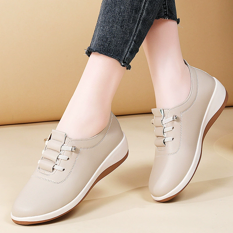 Экспорт внешней торговли оригинальная кожаная белая обувь