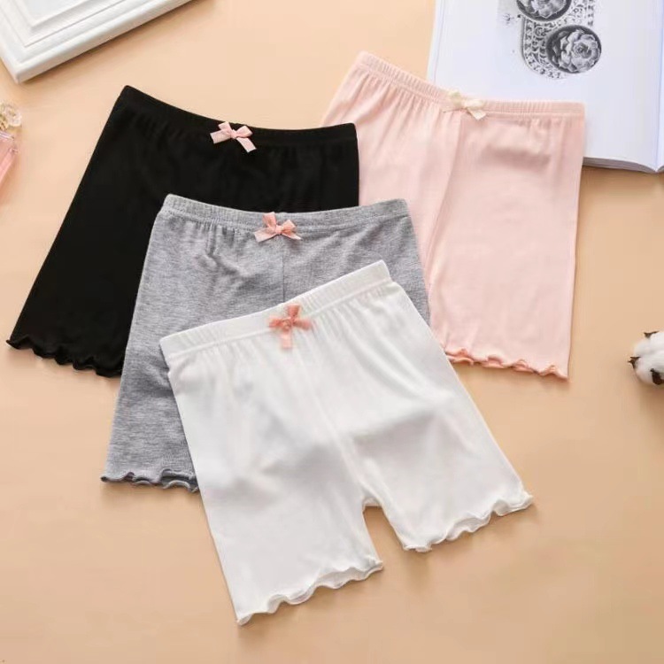 Summer Girls' Safety Shorts Anti-Exposure Children's Leggings Milk Silk Three-Point Shorts Butterfly Ruffle Baby Shorts
