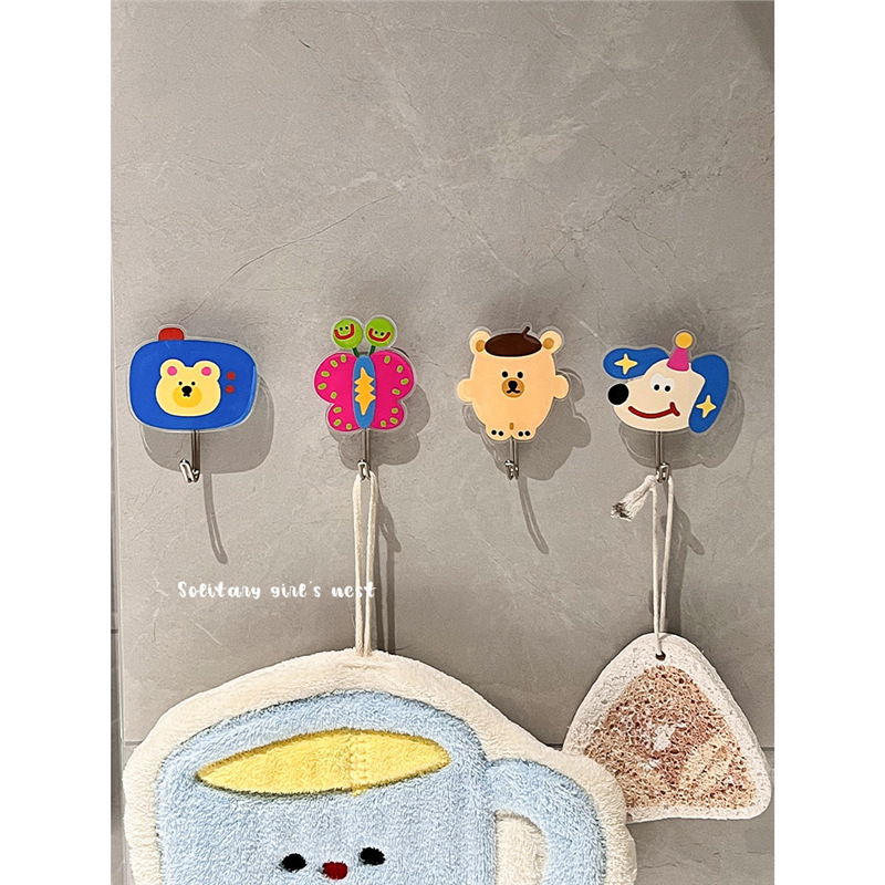 Fun and cute hook, no drilling required, strong load-bearing, for hanging hand towels behind the door in the kitchen, high aesthetic value, traceless adhesive hook for the entrance door Fun and cute hook, no drilling required, strong load-bearing, for hanging hand towels behind the door in the kitchen, high aesthetic value, traceless adhesive hook for the entrance door
