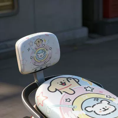 Cartoon electric vehicle water-resistant seat Electric car cushion - cartoon-puppy-single-backrest-90-universal-seat-cushion-cover