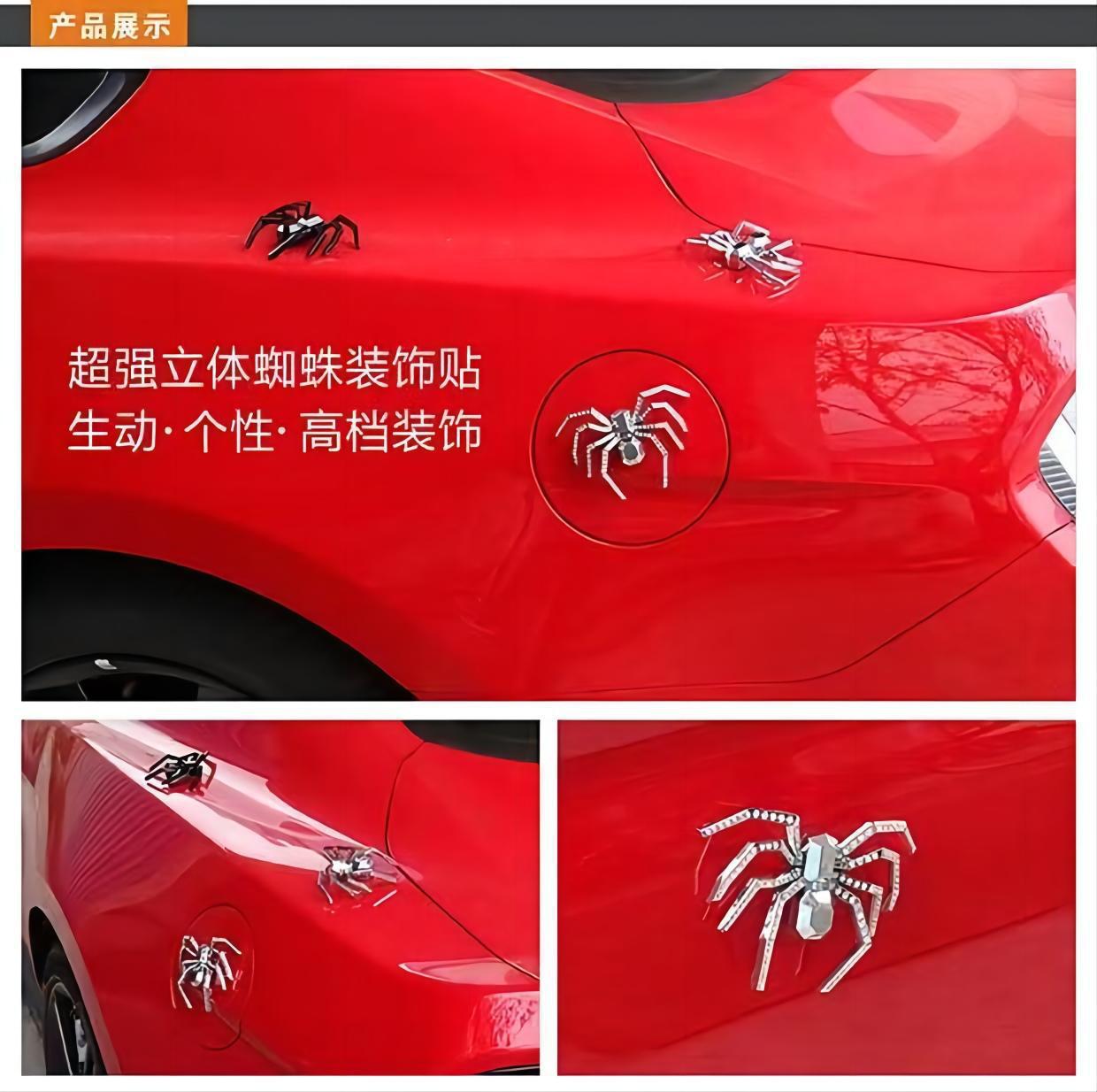 Car Exterior 3D Stereo Car Stickers, Exterior Accessories, Creative Stylish Spider Full Body Stickers, Abs Material Factory Direct Sales
