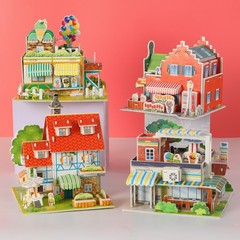 Children's three-dimensional puzzle wholesale 3D model parent-child interactive puzzle paper assembled house toy boys and girls gifts