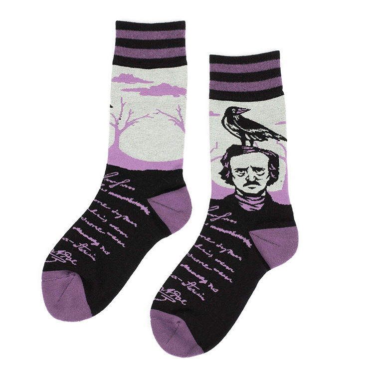 Unisex Gothic Crow Human Cotton Crew Socks A Pair display picture 8